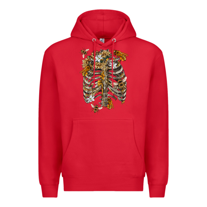 Flower Rib Cage Bees Premium Hoodie by RanaPortraitStore | Teevron