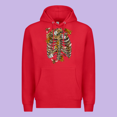 Flower Rib Cage Bees Premium Hoodie Designed By Ranaportraitstore