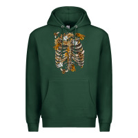 Sports Green Flower rib cage bees Premium Hoodie - RanaPortraitStore