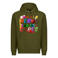 Army Green not all heros wear capes Premium Hoodie - Zillion Design Studio