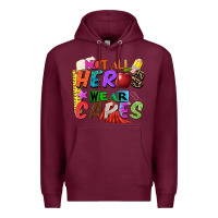 Burgundy not all heros wear capes Premium Hoodie - Zillion Design Studio
