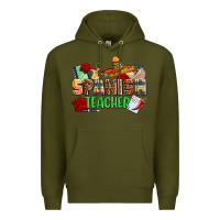 Army Green spanish teacher Premium Hoodie - AdoDesignShop