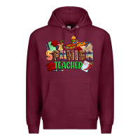 Burgundy spanish teacher Premium Hoodie - AdoDesignShop
