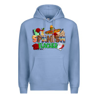 Colony Blue spanish teacher Premium Hoodie - AdoDesignShop