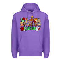 Purple spanish teacher Premium Hoodie - AdoDesignShop