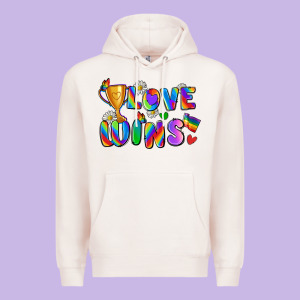 Love Wins Premium Hoodie Designed By Zillion Design Studio