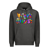 Charcoal Heather love wins Premium Hoodie - Zillion Design Studio