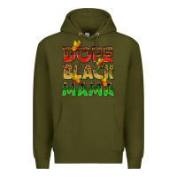 Army Green dope black mama with butterflies Premium Hoodie - texasbilliewilder