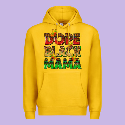 Dope Black Mama With Butterflies Premium Hoodie Designed By Texasbilliewilder