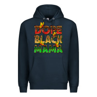 Navy dope black mama with butterflies Premium Hoodie - texasbilliewilder