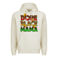 Oatmeal Heather dope black mama with butterflies Premium Hoodie - texasbilliewilder