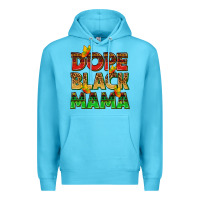 Ocean Blue dope black mama with butterflies Premium Hoodie - texasbilliewilder