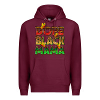 Burgundy dope black mama with butterflies Premium Hoodie - texasbilliewilder