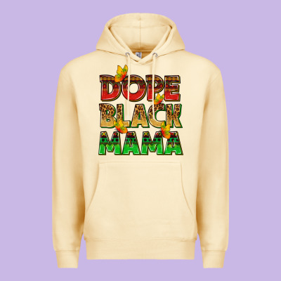 Dope Black Mama With Butterflies Premium Hoodie Designed By Texasbilliewilder