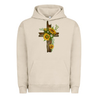 Pigment French Oak sunflower cross Urban Hoodie - texasbilliewilder