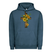 Pigment Midnight Navy sunflower cross Urban Hoodie - texasbilliewilder