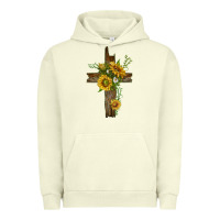 Pigment Pistachio sunflower cross Urban Hoodie - texasbilliewilder