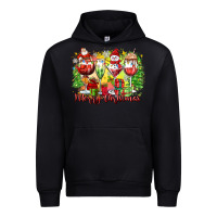 Black merry christmas wine glasses Urban Hoodie - Zillion Design Studio