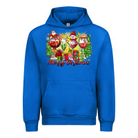 Cobalt merry christmas wine glasses Urban Hoodie - Zillion Design Studio