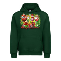 Forest Green merry christmas wine glasses Urban Hoodie - Zillion Design Studio