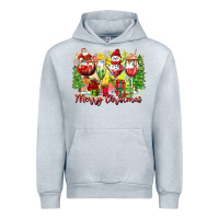 Heather Grey merry christmas wine glasses Urban Hoodie - Zillion Design Studio