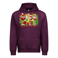 Mauve Wine merry christmas wine glasses Urban Hoodie - Zillion Design Studio