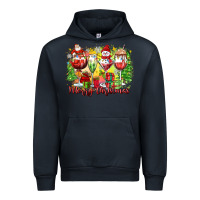 Navy merry christmas wine glasses Urban Hoodie - Zillion Design Studio