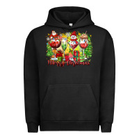 Pigment Black merry christmas wine glasses Urban Hoodie - Zillion Design Studio