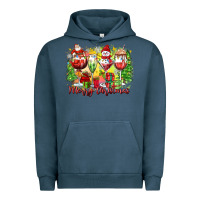 Pigment Midnight Navy merry christmas wine glasses Urban Hoodie - Zillion Design Studio
