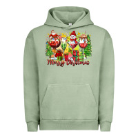 Pigment Oil Green merry christmas wine glasses Urban Hoodie - Zillion Design Studio