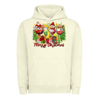 Pigment Pistachio merry christmas wine glasses Urban Hoodie - Zillion Design Studio