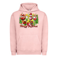 Pigment Salmon merry christmas wine glasses Urban Hoodie - Zillion Design Studio
