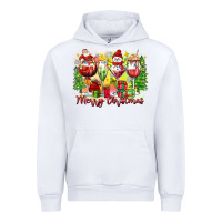White merry christmas wine glasses Urban Hoodie - Zillion Design Studio