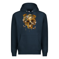 Navy Flower Skeleton Bees Premium Hoodie - RanaPortraitStore