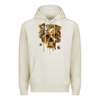 Oatmeal Heather Flower Skeleton Bees Premium Hoodie - RanaPortraitStore