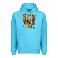 Ocean Blue Flower Skeleton Bees Premium Hoodie - RanaPortraitStore
