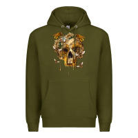 Army Green Flower Skeleton Bees Premium Hoodie - RanaPortraitStore