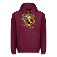 Burgundy Flower Skeleton Bees Premium Hoodie - RanaPortraitStore