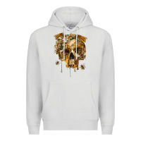 Dove Grey Flower Skeleton Bees Premium Hoodie - RanaPortraitStore