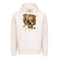 Pale Pink Flower Skeleton Bees Premium Hoodie - RanaPortraitStore