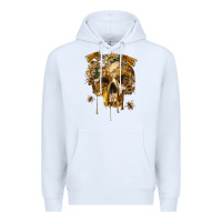 White Flower Skeleton Bees Premium Hoodie - RanaPortraitStore