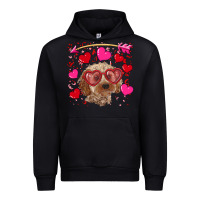 Black Valentine's day cockapoo Urban Hoodie - RanaPortraitStore