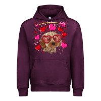 Mauve Wine Valentine's day cockapoo Urban Hoodie - RanaPortraitStore