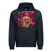 Navy Valentine's day cockapoo Urban Hoodie - RanaPortraitStore