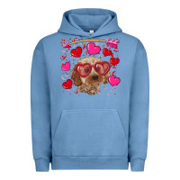Pigment Pebble Blue Valentine's day cockapoo Urban Hoodie - RanaPortraitStore
