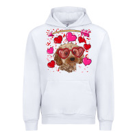 White Valentine's day cockapoo Urban Hoodie - RanaPortraitStore