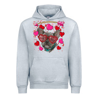 Heather Grey Valentine's day french bulldog puppy Urban Hoodie - RanaPortraitStore