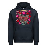 Navy Valentine's day french bulldog puppy Urban Hoodie - RanaPortraitStore