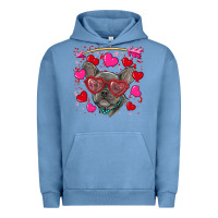 Pigment Pebble Blue Valentine's day french bulldog puppy Urban Hoodie - RanaPortraitStore