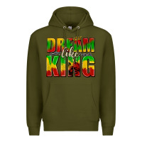 Army Green dream like king with crown Premium Hoodie - texasbilliewilder